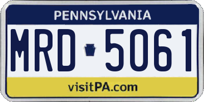 PA license plate MRD5061