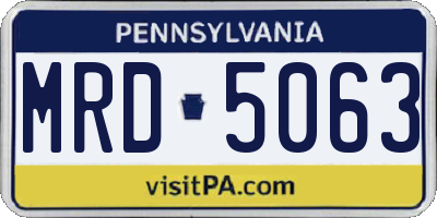 PA license plate MRD5063