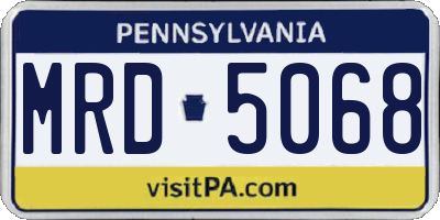 PA license plate MRD5068
