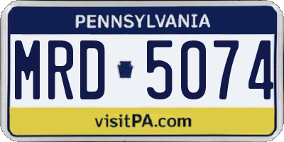 PA license plate MRD5074