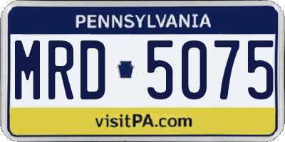 PA license plate MRD5075