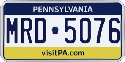 PA license plate MRD5076