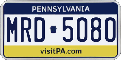 PA license plate MRD5080