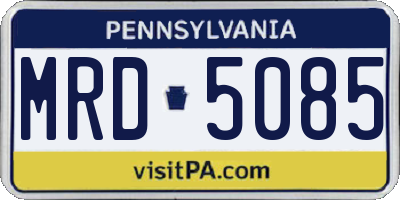 PA license plate MRD5085