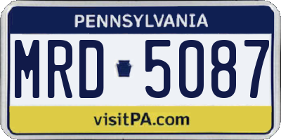 PA license plate MRD5087
