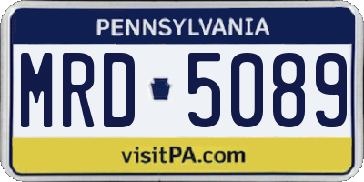 PA license plate MRD5089