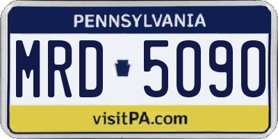 PA license plate MRD5090