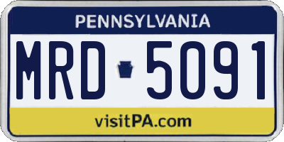 PA license plate MRD5091