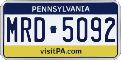 PA license plate MRD5092
