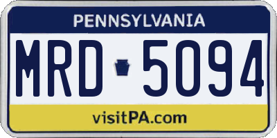 PA license plate MRD5094