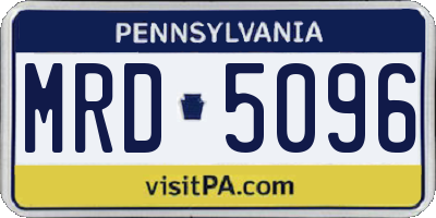PA license plate MRD5096