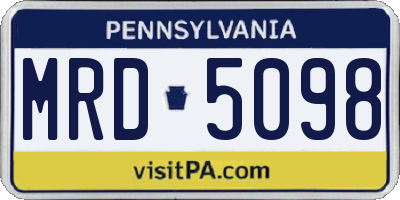 PA license plate MRD5098
