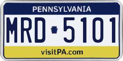 PA license plate MRD5101