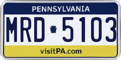 PA license plate MRD5103
