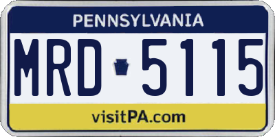 PA license plate MRD5115