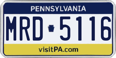 PA license plate MRD5116