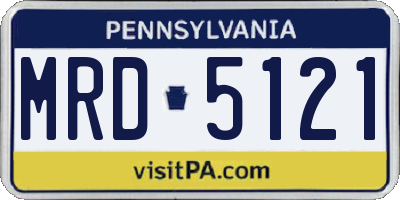 PA license plate MRD5121