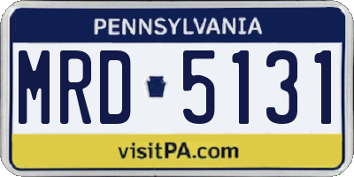 PA license plate MRD5131
