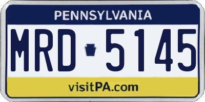 PA license plate MRD5145