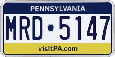 PA license plate MRD5147