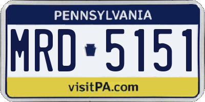 PA license plate MRD5151
