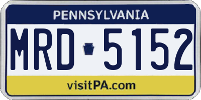 PA license plate MRD5152
