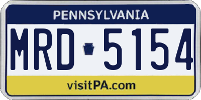 PA license plate MRD5154