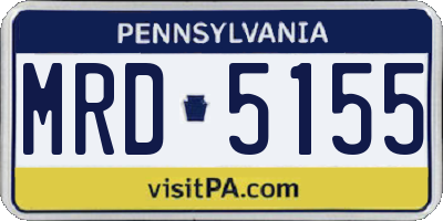PA license plate MRD5155