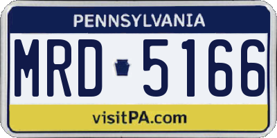 PA license plate MRD5166