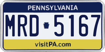 PA license plate MRD5167