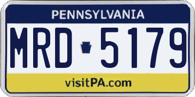 PA license plate MRD5179