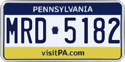PA license plate MRD5182