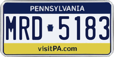 PA license plate MRD5183