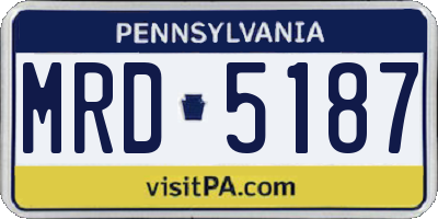 PA license plate MRD5187