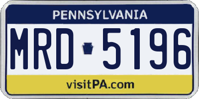 PA license plate MRD5196