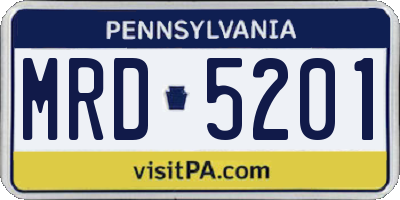 PA license plate MRD5201