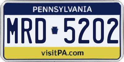 PA license plate MRD5202