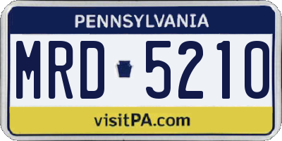 PA license plate MRD5210