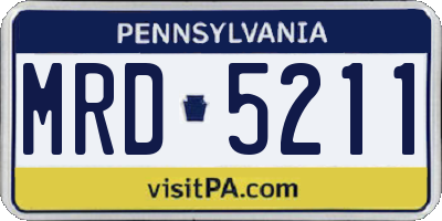 PA license plate MRD5211