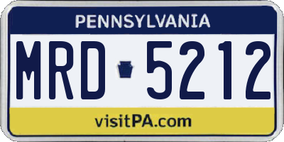 PA license plate MRD5212