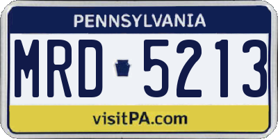 PA license plate MRD5213