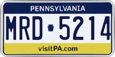 PA license plate MRD5214
