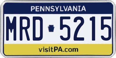 PA license plate MRD5215