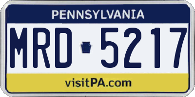 PA license plate MRD5217
