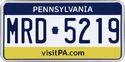 PA license plate MRD5219