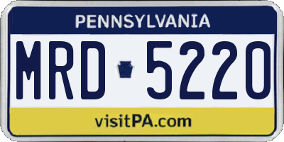 PA license plate MRD5220