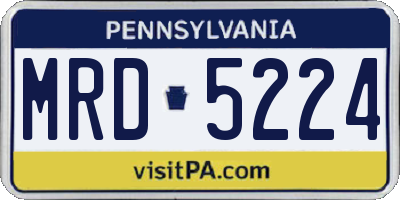 PA license plate MRD5224