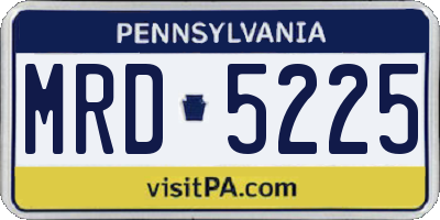 PA license plate MRD5225