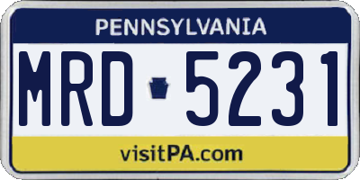 PA license plate MRD5231