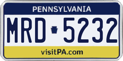 PA license plate MRD5232